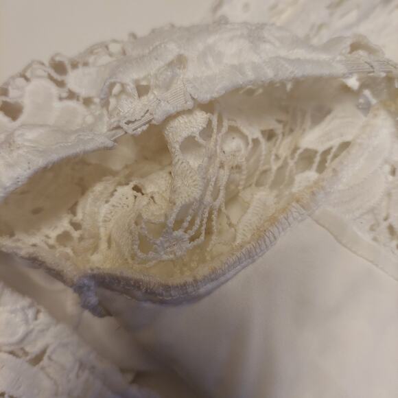 Eilly Bazar White Floral Crochet Lace Dress Small (FLAW) Coquette Fairy - Picture 8 of 11